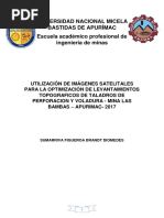 Utilización de Imágenes Satelitales Para La Optimización de Levantamientos Topograficos de Taladros de Perforacion y Voladura - Mina Las Bambas – Apurimac- 2017