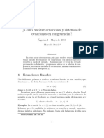 Notas Ecuaciones en Congruencia - Marcelo Rubio
