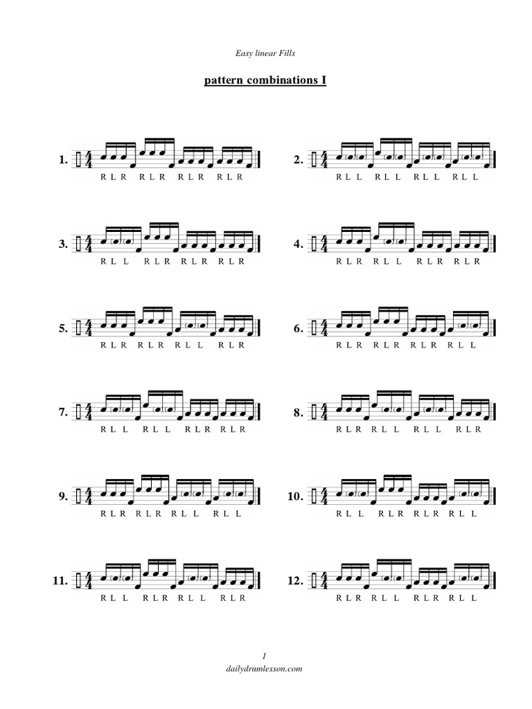 Pattern Combinations I Easy Linear Fills Pdf
