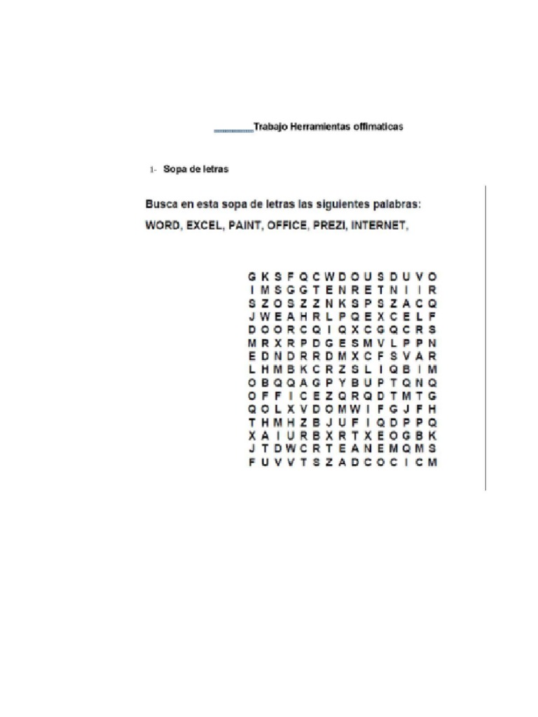 Sopa de Letras Informatica | PDF