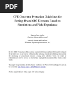 CFE Generator Protection Guidelines For Setting 40 and 64G Elements Based On Simulations and Field Experience