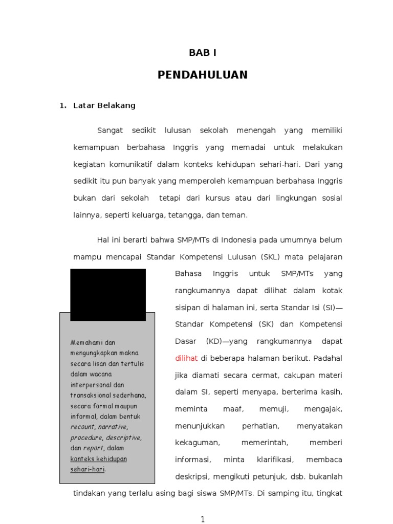 Panduan Akademik Bahasa Inggris SMP Panduan Akademik Bahasa Inggris SMP