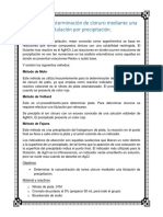 Determinación de Cloruros Mediante Titulación de Precipitación