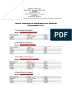 Horários dos Monitores Remunerados UTFPR Apucarana 2018/1