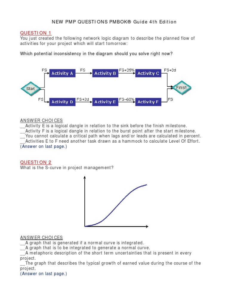 PMP Questions September 09 | PDF | Mean | Variance