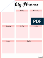 Weekly Planner - Pink Color Portrait