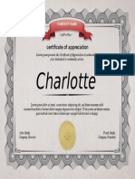Charlotte Smith: Certificate of Appreciation