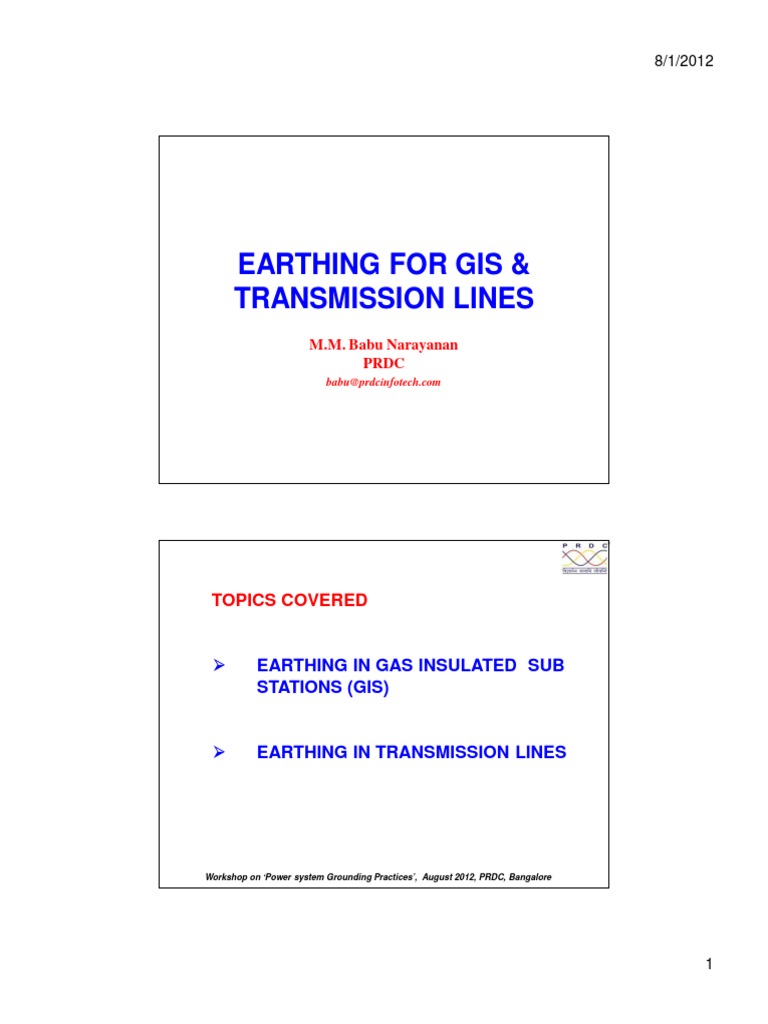 Earthing Practices for GIS and Transmission Lines | PDF | Electric ...