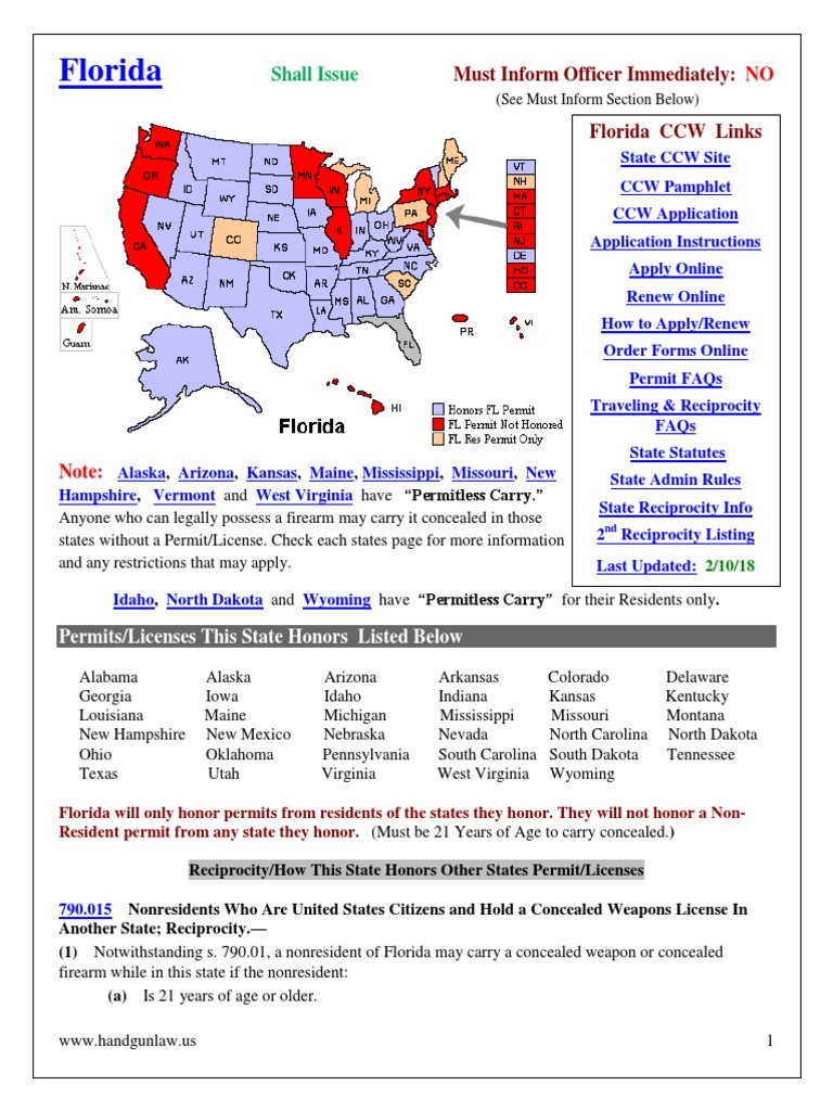 Florida Concealed Carry Permit Guide | PDF | Concealed Carry In The ...