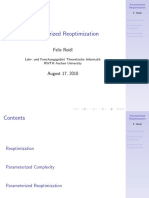 Parameterized Reoptimization: Felix Reidl
