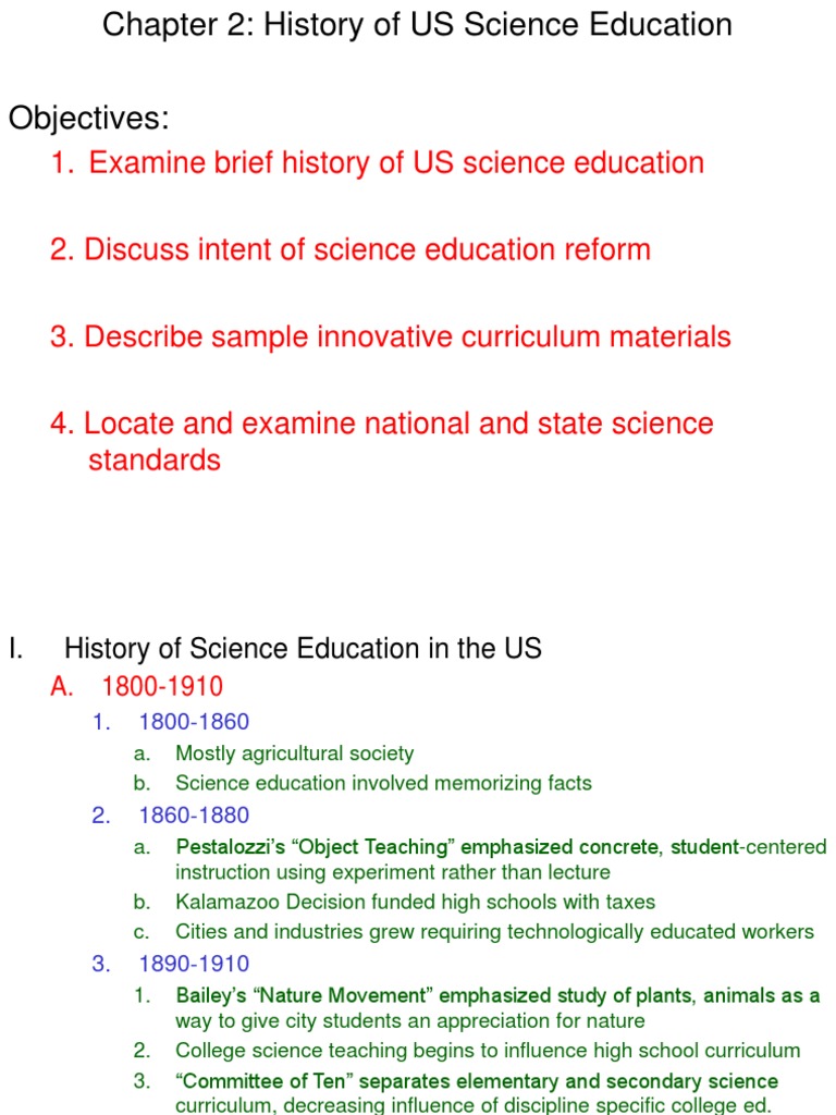 History of US Science Education Overview | PDF | Science Education ...