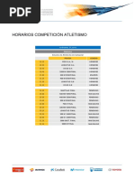 Horaris de totes les competicions  de Tarragona 2018