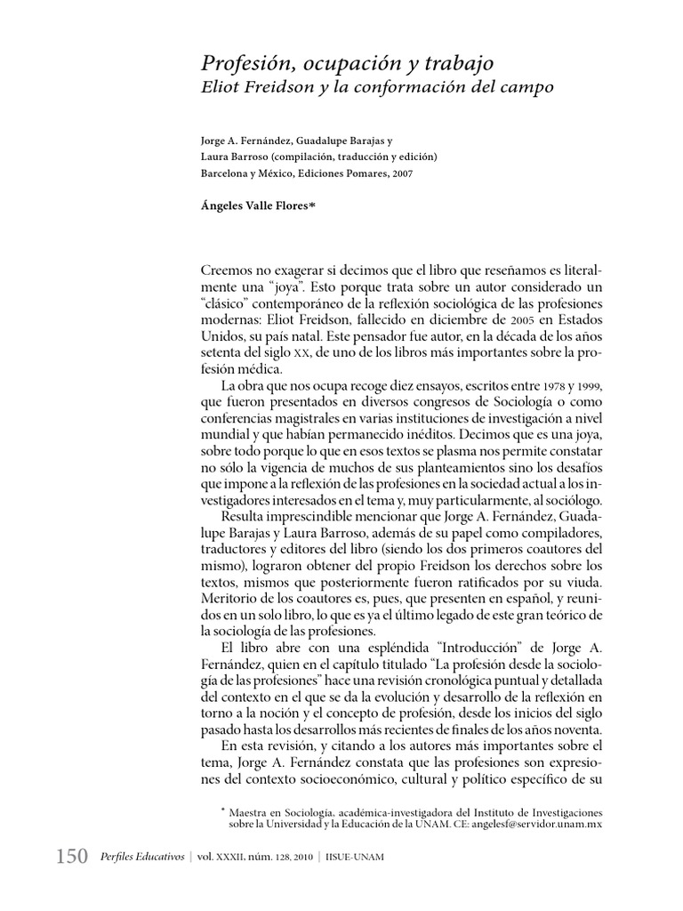 Image Result For Profesin Ocupacin Y Trabajo Eliot Freidson Y La Conformacin Del