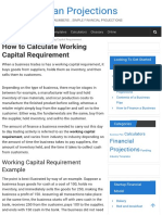 How To Calculate Working Capital Requirement - Plan Projections