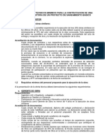 Requerimientos Técnicos Mínimos para Ejecución de Saneamiento