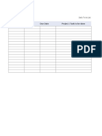 Status Priority Due Date Project / Task To Be Done: Daily To Do List