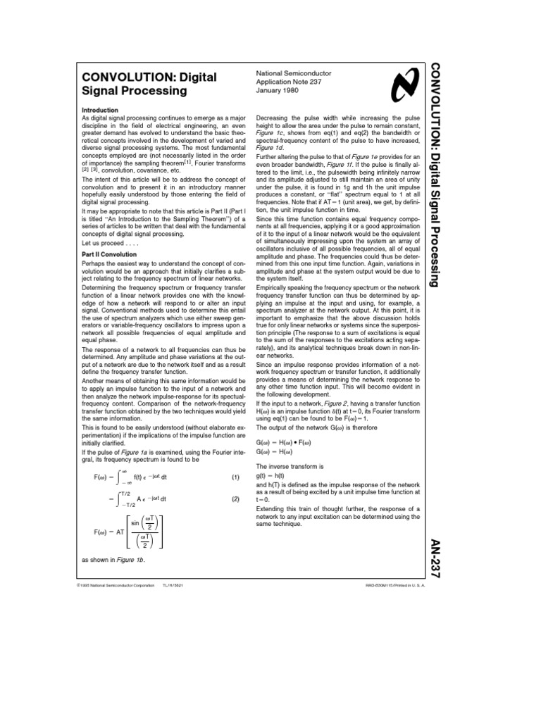 Convolution in Digital Signal Processing | PDF | Convolution | Digital ...
