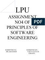 Assignment No4 of Principles of Software Engineering: Submitted To-Submitted by - MR - Amandeep Varun Katoch E3801B53