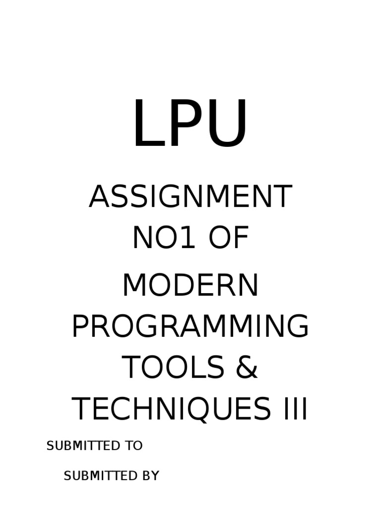 Assignment No1 of Modern Programming Tools & Techniques Iii: Submitted ...