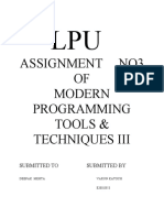 Assignment No3 OF Modern Programming Tools & Techniques Iii