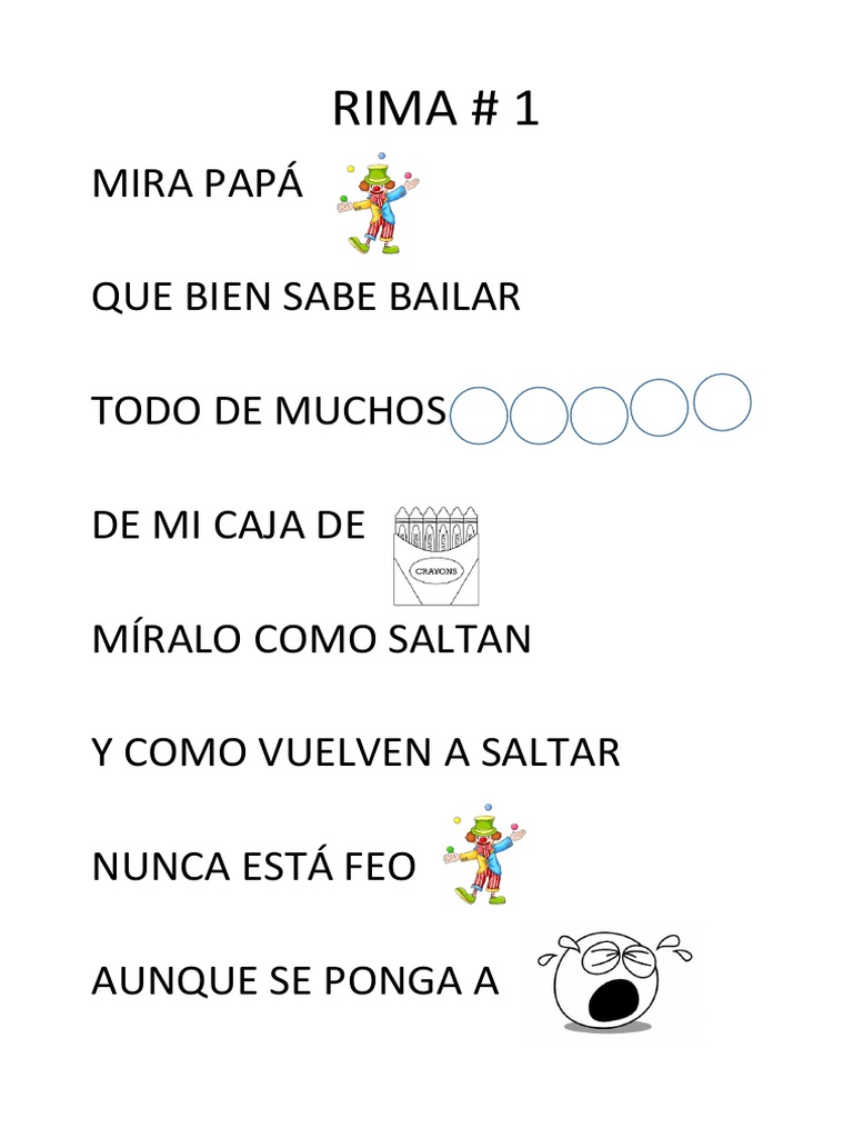 Rimas infantiles sobre papá y bailar | PDF