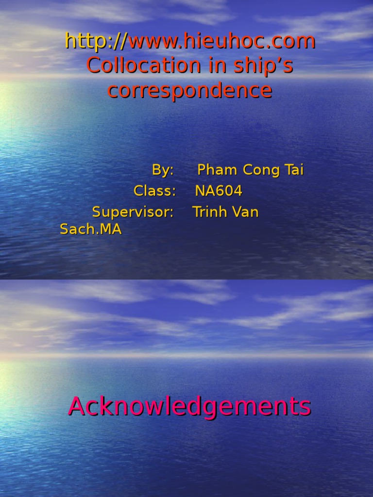 A Study On Collocation in Ship's Correspondence PDF Adverb Verb