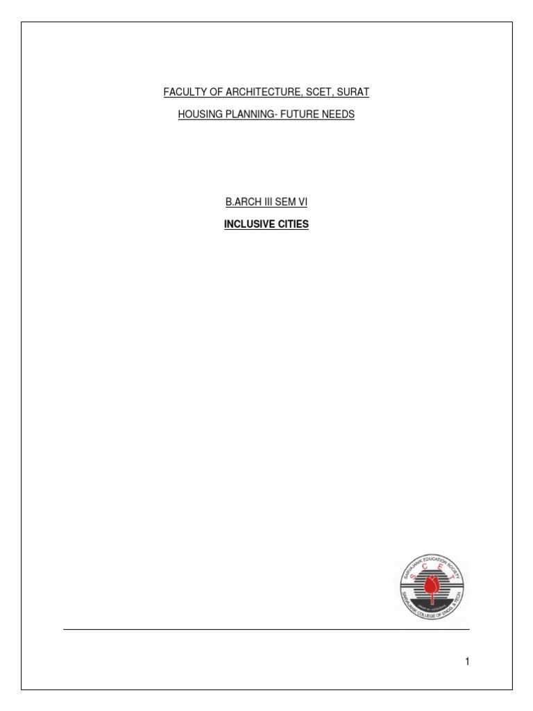 Future Housing Needs in Inclusive Cities | PDF | Social Exclusion ...