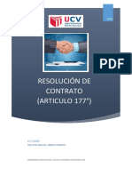 Articulo 177° - Resulucion de Contrato.