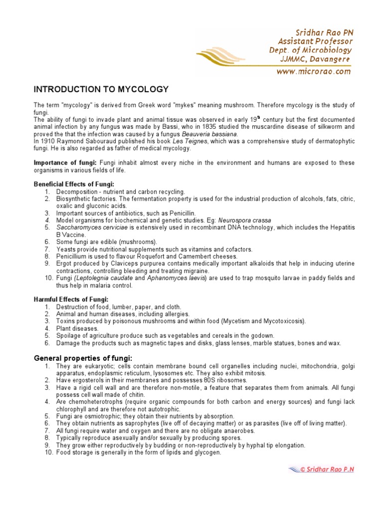 Mycology | PDF | Immune System | Fungus