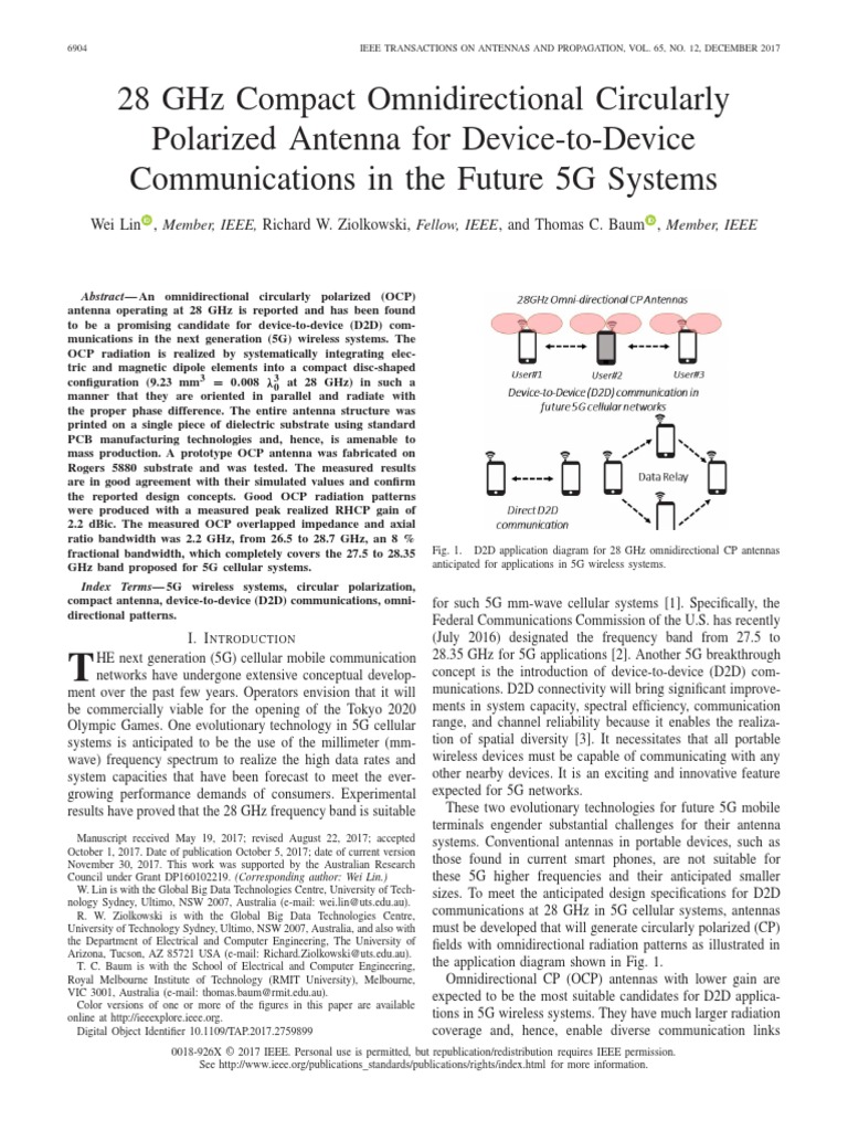 IEEE Transactions On Antennas and Propagation Volume 65 Issue 12 2017