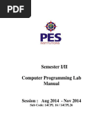 14CPL16 - Computer Programming Lab Manual (VTU PESIT) PDF