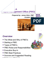 Implementing A Project Management Office (PMO) : Prepared By: James Waln, PMP October 2007