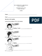 Y1 English Test Paper