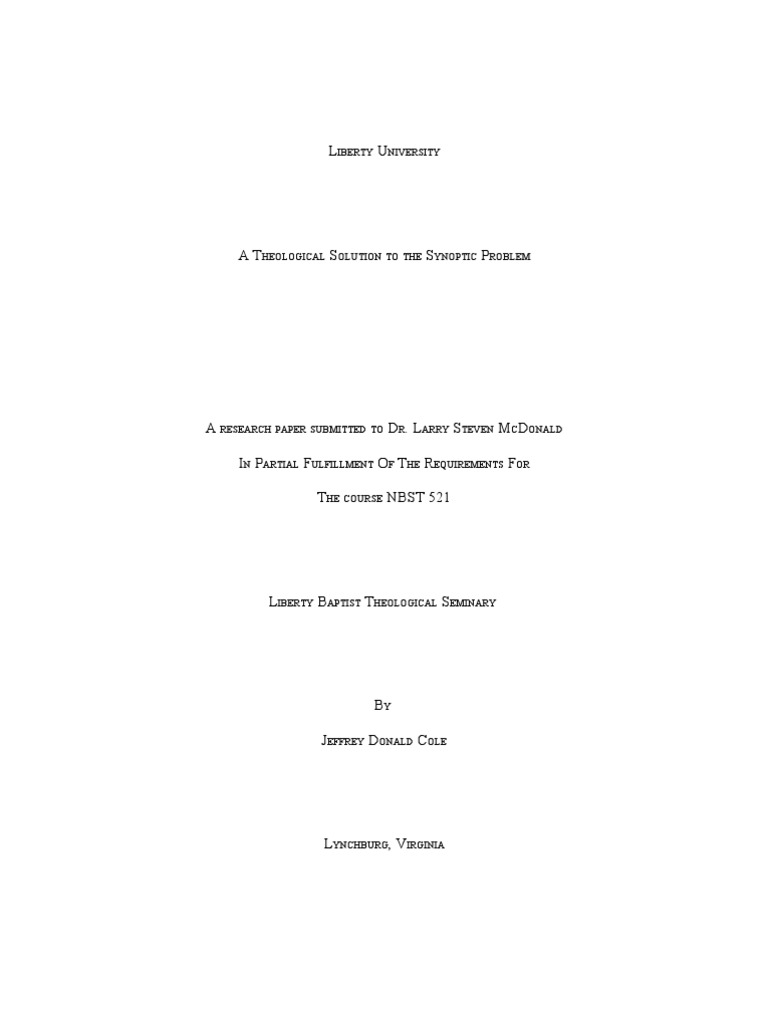 An Overview of The Synoptic Problem | PDF | Gospels | Gospel Of John