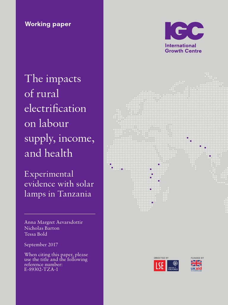 The Impacts of Rural Electrification On Labour Supply, Income, and ...