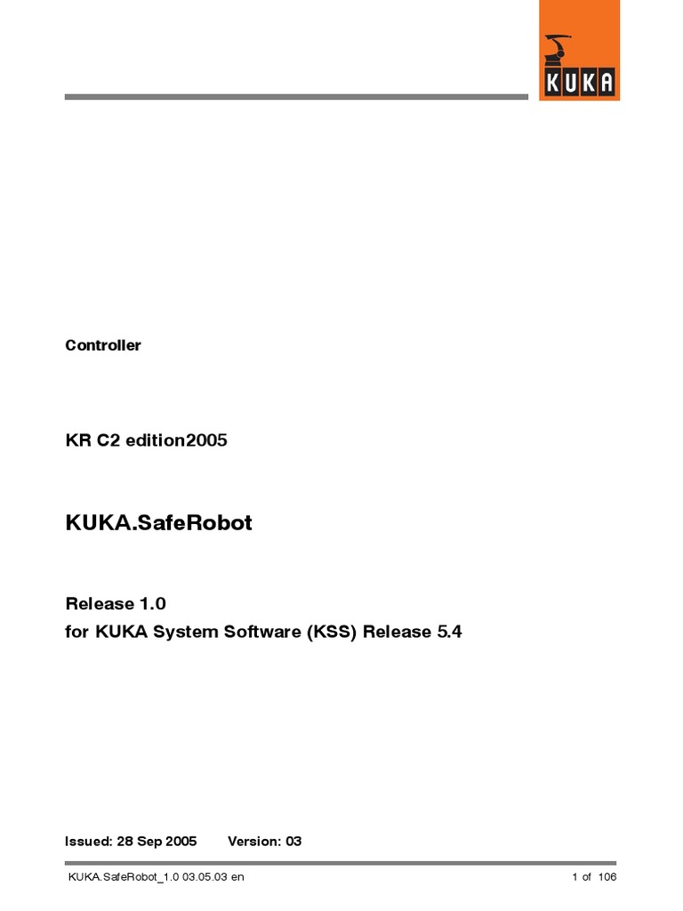 KUKA KRC2 Ed05 SafeRobot PDF | PDF | Robot | Robotics