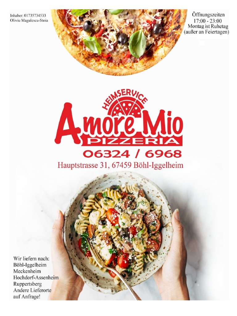 Speisekarte Amore Mio