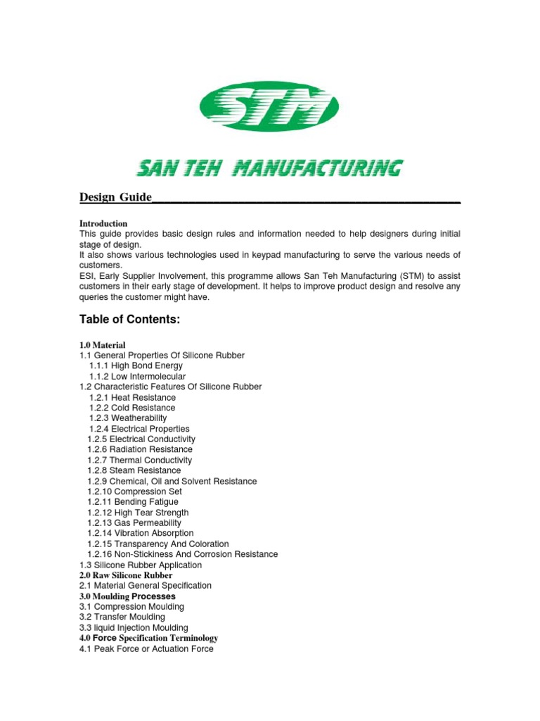 STM Keypad Design Guide | PDF | Silicone | Natural Rubber