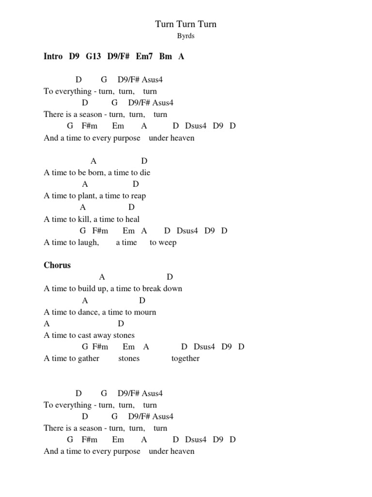 Turn Turn Turn | Musical Forms | Songs