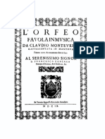 Monteverdi - L'Orfeo, Favola in Musica (Prima Edizione 1609) PDF