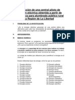 Construcción de Una Central Piloto de Generación Eléctrica Obtenida a Partir de Energía Eólica Para Alumbrado Público Rural en La Región de La Libertad