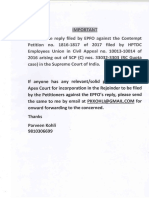 Reply - EPFO Apex Court Contempt Petition - HPTDC Union PDF