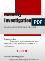Security Investigation: Gear G. Arellano Ii, LLB, Mba, Reb
