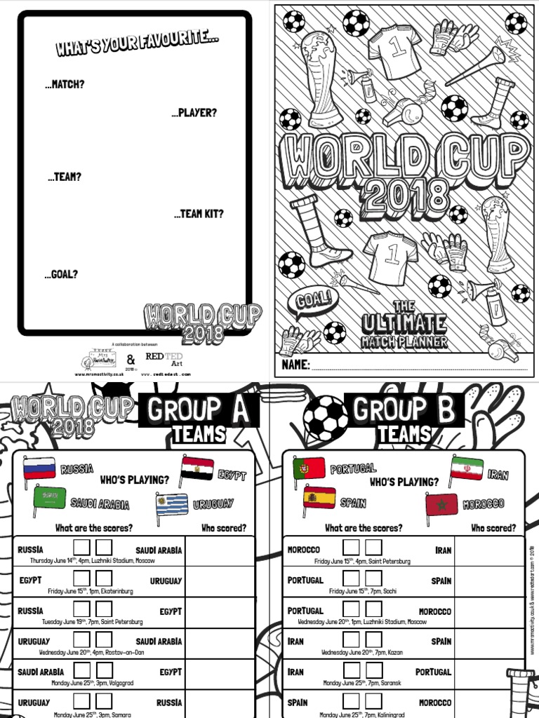 World Cup Match Planner RedTedArt | Fifa World Cup | Athletic Sports