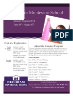 ​​Needham Mon​tessori School Summer Program Flyer
