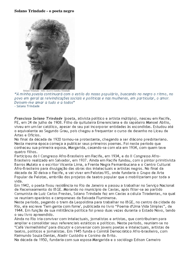 Solano Trindade | PDF | Brasil | Amor