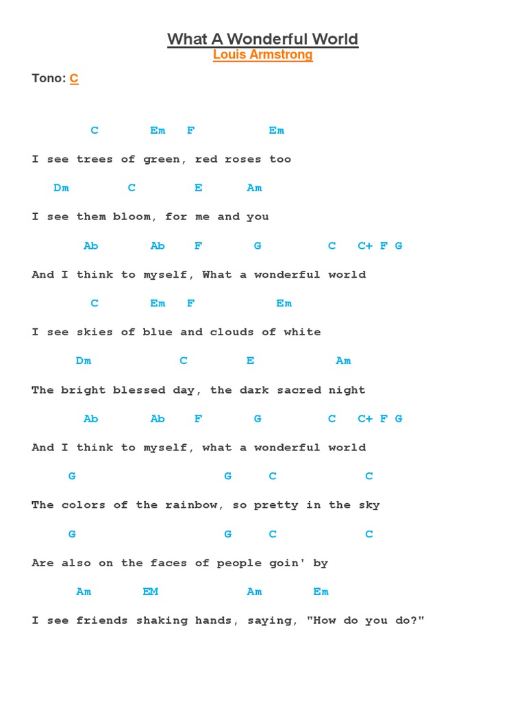 What a Wonderful World Chords | PDF