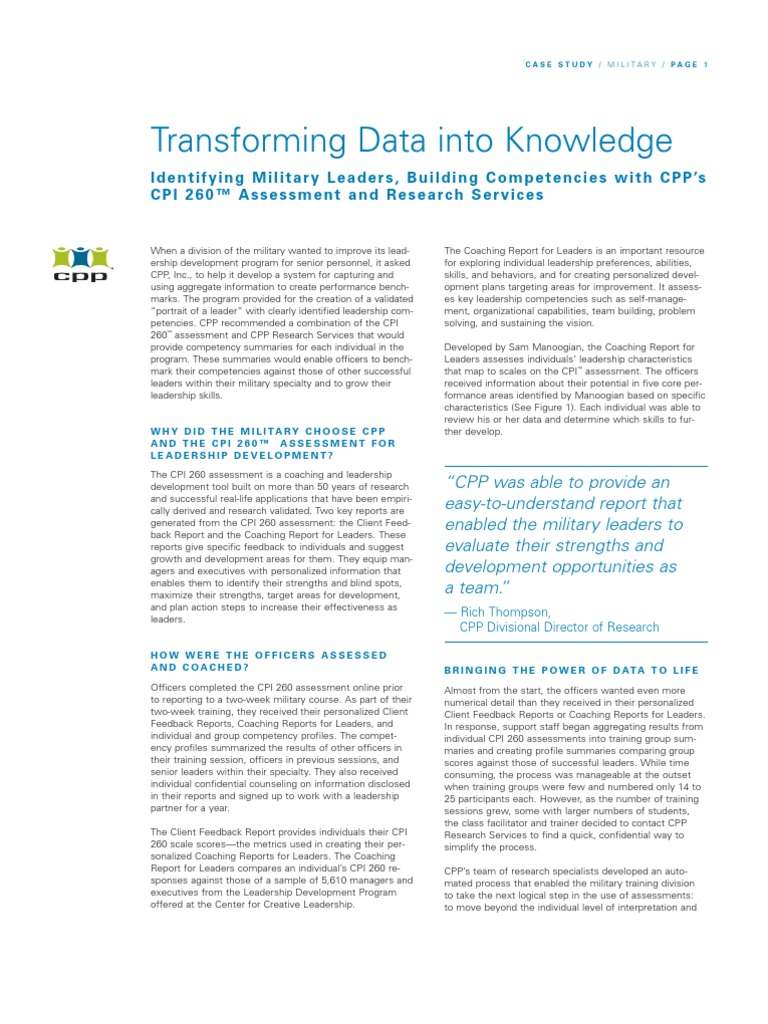 Military Case Study Leadership Leadership & Mentoring