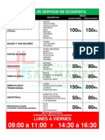 Arancel de Servicio de Ecografia