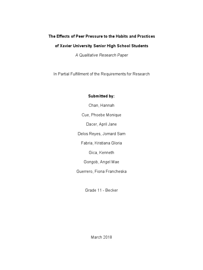 Peer pressure research paper picture